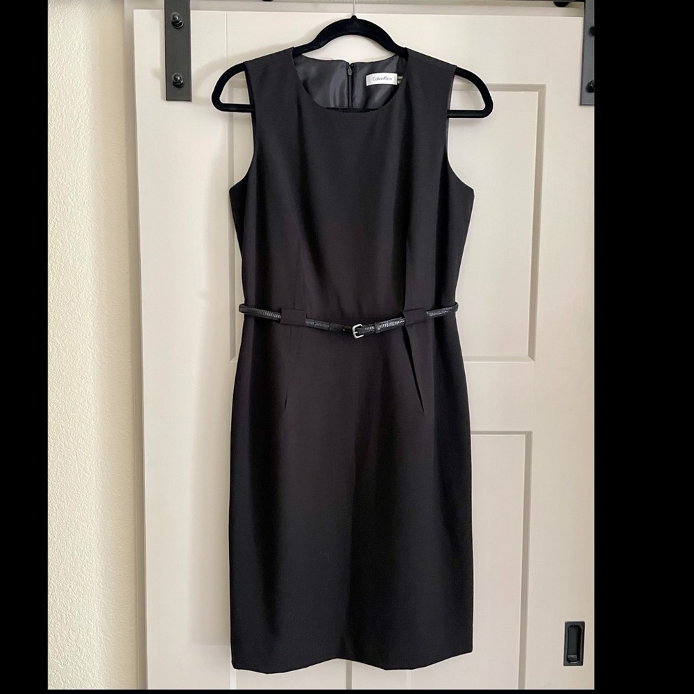 Calvin Klein Sheath Dress LBD with Belt